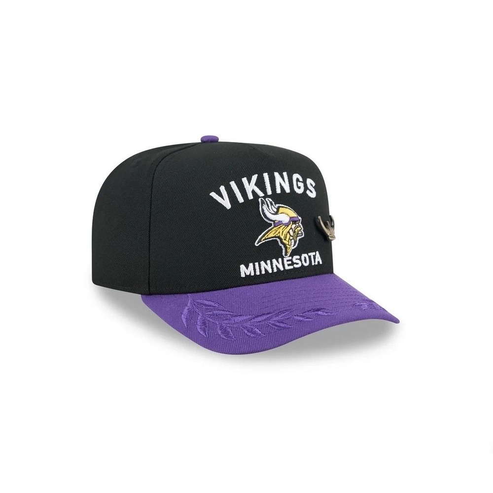 New Era 59FIFTY Minnesota Vikings Draft A-Frame Fitted Hat Black 8 w/ Pin‎